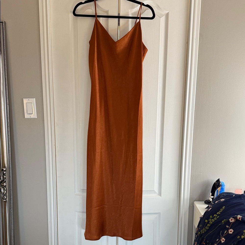 Joe Fresh Burnt Orange Slip Maxi Dress